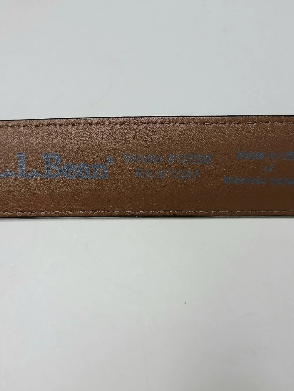 L.L. Bean Made in USA Genuine Full Grain Leather Vintage Belt